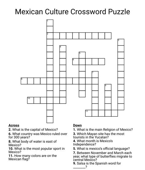 The Crossword Solver found 30 answers to "Mexican snack, 4", 4 letters crossword clue. . Mexican market crossword clue